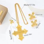 Ethiopian Women Cross Jewelry Set - Silver/Gold