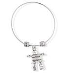 Inuksuk Bangle Bracelet with Bunny Charm
