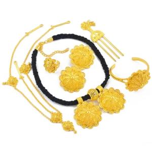 Ethiopian Jewelry Set for Women - Black Rope