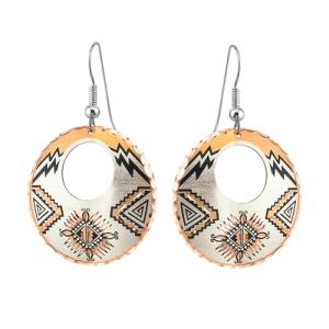 Inukshuk Copper Hoop Earrings with Sunburst Design