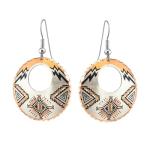 Inukshuk Copper Hoop Earrings with Sunburst Design
