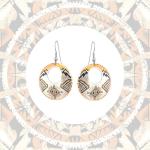 Inukshuk Copper Hoop Earrings with Sunburst Design