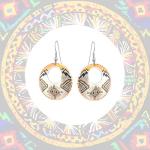 Inukshuk Copper Hoop Earrings with Sunburst Design