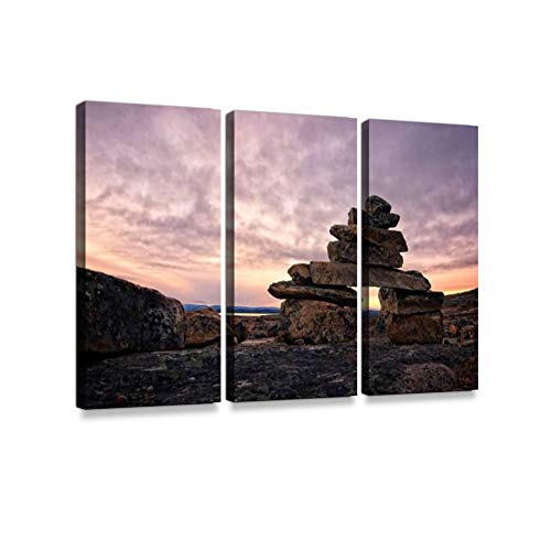Inukshuk Trio: Modern Canvas Wall Art Decor