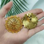 Ethiopian Gold Jewelry Set with Pendant and Earrings