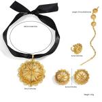 Ethiopian Gold Jewelry Set with Pendant and Earrings