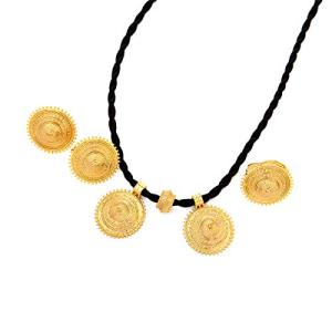 Elegant African-Inspired Gold Plated Engagement Set