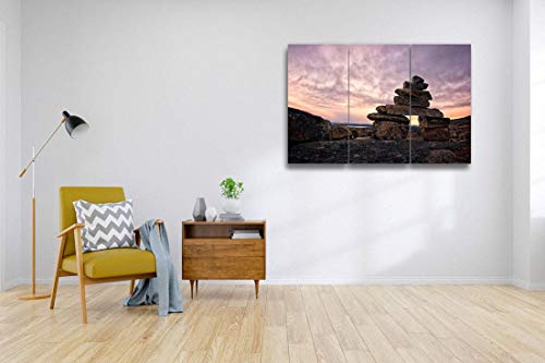 Inukshuk Trio: Modern Canvas Wall Art Decor