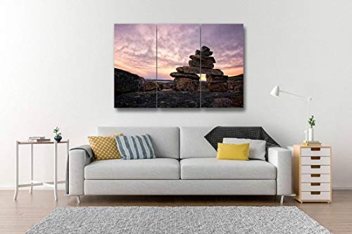 Inukshuk Trio: Modern Canvas Wall Art Decor