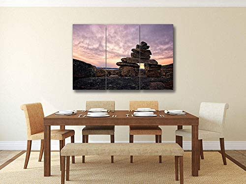 Inukshuk Trio: Modern Canvas Wall Art Decor