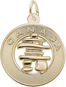 14K Yellow Gold Inukshuk Ring Charm by Rembrandt