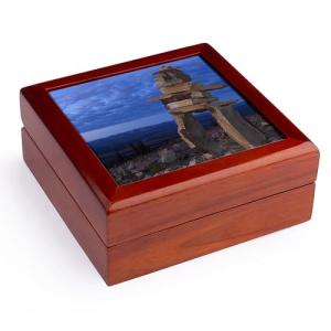 Inukshuk Statue in Yukon Mountains Jewelry Box