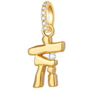Gold Plated Inukshuk Charm for Pandora Bracelets