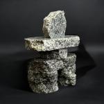 Gray Granite Inukshuk Statue, 2.5 Inches Tall