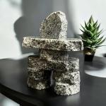 Gray Granite Inukshuk Statue, 2.5 Inches Tall