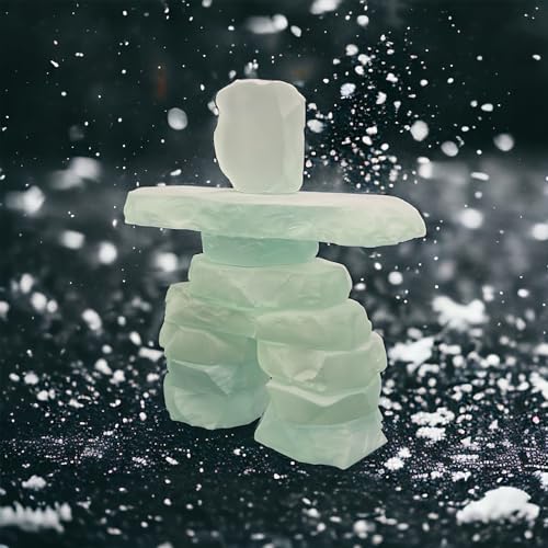 Inukshuk Statues: 7.5" Frosted Glass Sculpture