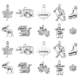 Inukshuk Statues & Canada Theme Charms Set