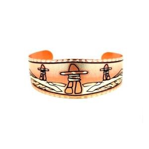 Copper Inukshuk Cuff Bracelet for All Genders