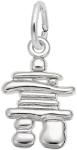 Small Metal Inukshuk Charm in 14K White Gold