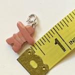 Pink Stone Inukshuk Charm Pendant with Silver Figure