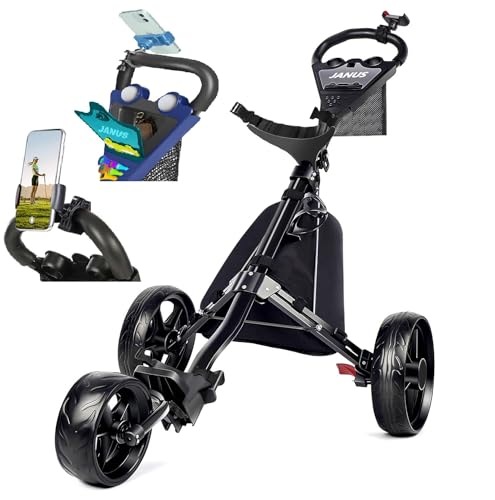 Foldable JANUS Golf Cart with seat and phone holder