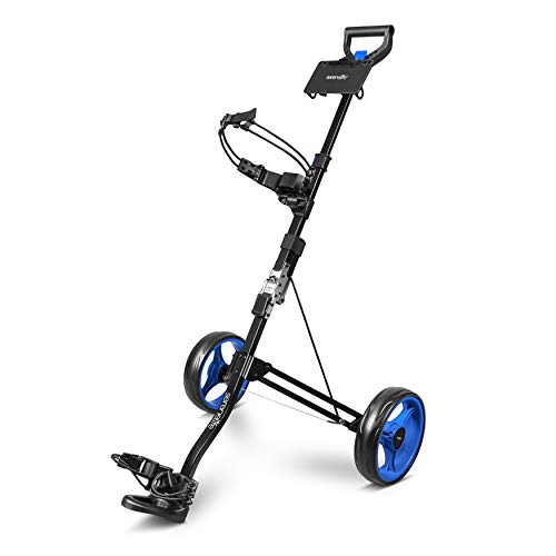 SereneLife Lightweight Golf Push Cart - Folding with Bag Storage