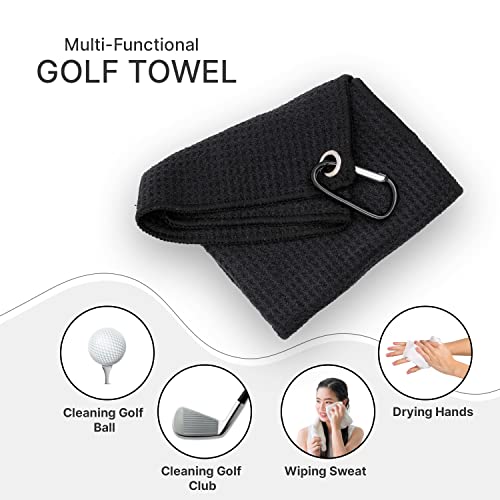 Hoverolf Golf Towel with Club Brush: Soft & Absorbent Microfiber