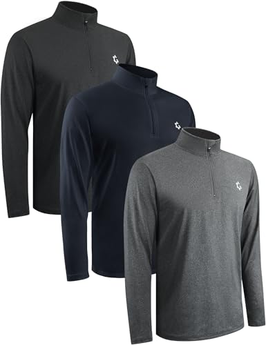 Men's 3-Pack Moisture-Wicking 1/4 Zip Golf Pullovers