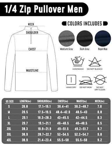 Men's 3-Pack Moisture-Wicking 1/4 Zip Golf Pullovers