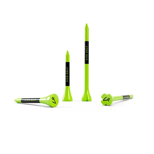 Neon Lime VICE Golf Tees Set - 60 Driver, 15 Short