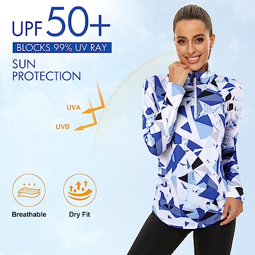 Women's UPF 50+ Golfing Pullover - Light Blue