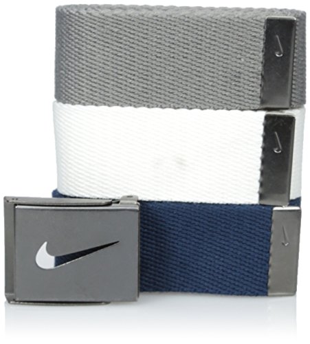 Nike Men's Golf Web Belt - White/Gray/Navy