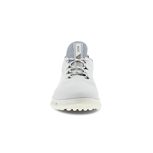 ECCO Men's Waterproof Golf Shoe, White/Concrete, Size 10