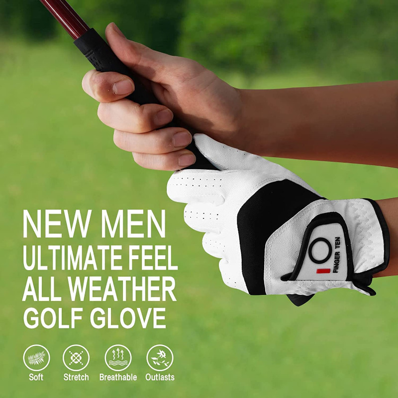 Men's Left-Hand Golf Gloves: 3/6 Packs, Leather