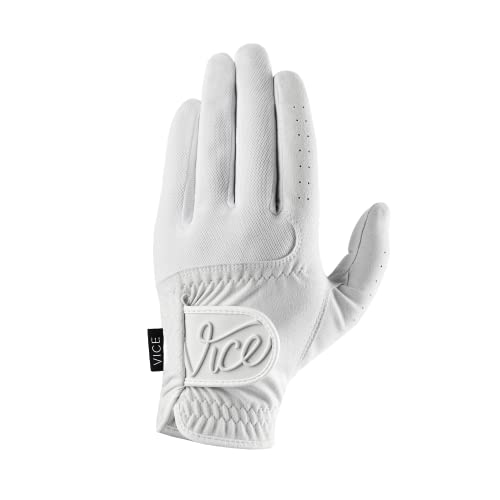 Vice Golf Duro White Golf Glove: Left Hand Medium-Large