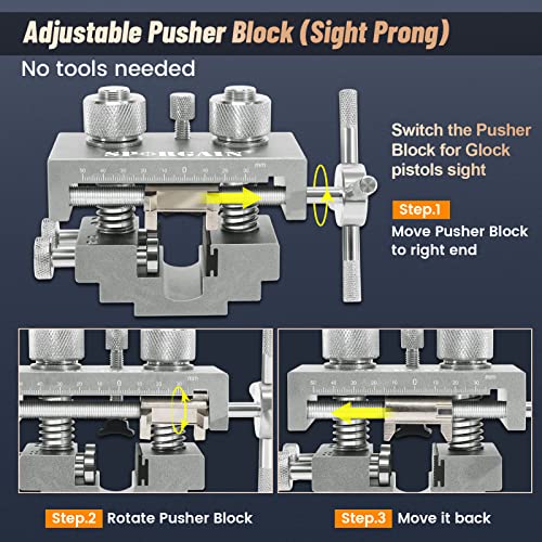 Adjustable Bench Vise for Sight Pusher Tool