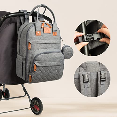 KeaBabies Backpack Diaper Bag - Classic Gray