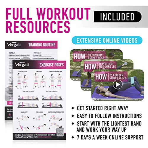 Fabric Booty Exercise Bands Set with Workout Guide