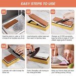 MOSFiATA Japanese Whetstone Knife Sharpener with Non-Slip Base