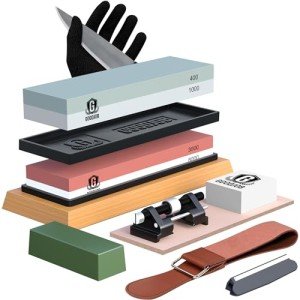 Japanese Whetstone Knife Sharpener Set - Complete Kit