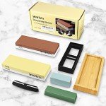 MOSFiATA Japanese Whetstone Knife Sharpener with Non-Slip Base