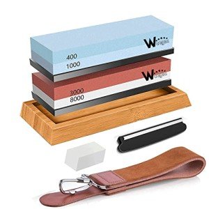 Japanese Whetstone Sharpening Stone Set with Angle Guide