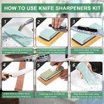 Japanese Whetstone Sharpening Stone Set with Angle Guide