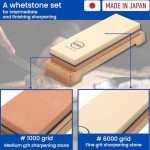 Japanese Whetstone Set with Knife Angle Holder