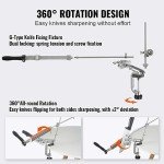 360° Rotating Knife Sharpener with 12 Whetstones