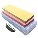 VIGORCRAFT Premium Japanese Whetstone Set - 1000 and 3000 Grit Knife Sharpening Stones with Angle Holder and Plastic Base