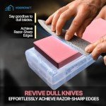 VIGORCRAFT Premium Japanese Whetstone Set - 1000 and 3000 Grit Knife Sharpening Stones with Angle Holder and Plastic Base