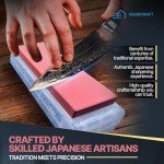 VIGORCRAFT Premium Japanese Whetstone Set - 1000 and 3000 Grit Knife Sharpening Stones with Angle Holder and Plastic Base