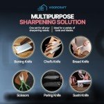 VIGORCRAFT Premium Japanese Whetstone Set - 1000 and 3000 Grit Knife Sharpening Stones with Angle Holder and Plastic Base