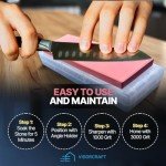 VIGORCRAFT Premium Japanese Whetstone Set - 1000 and 3000 Grit Knife Sharpening Stones with Angle Holder and Plastic Base
